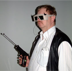 Figure 3: User with the tracking devices.